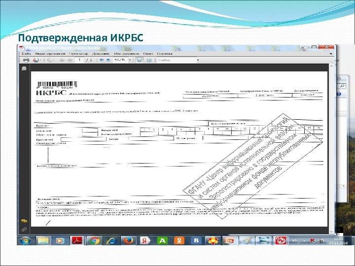 Подтвержденная ИКРБС 