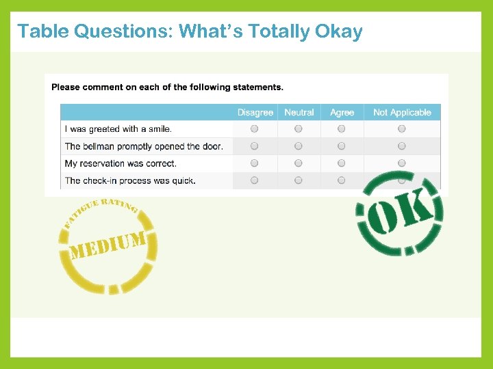 Table Questions: What’s Totally Okay 