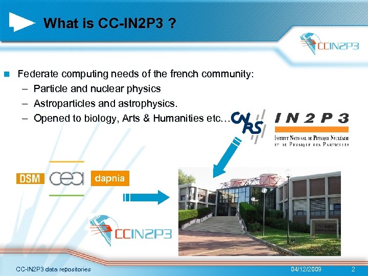 What is CC-IN 2 P 3 ? n Federate computing needs of the french