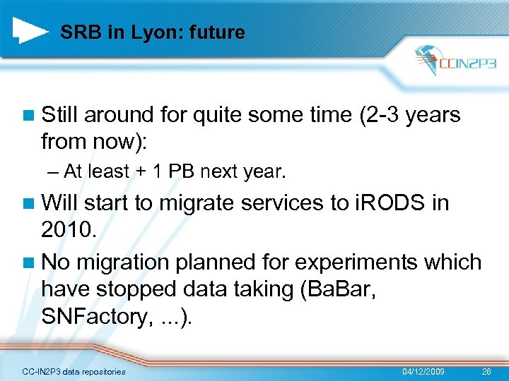 SRB in Lyon: future n Still around for quite some time (2 -3 years