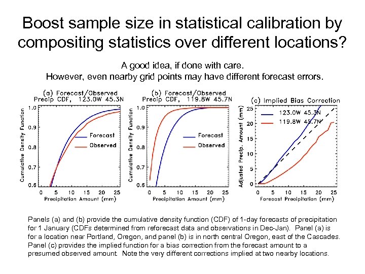 Boost sample size in statistical calibration by compositing statistics over different locations? A good