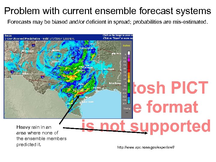 Problem with current ensemble forecast systems Forecasts may be biased and/or deficient in spread;