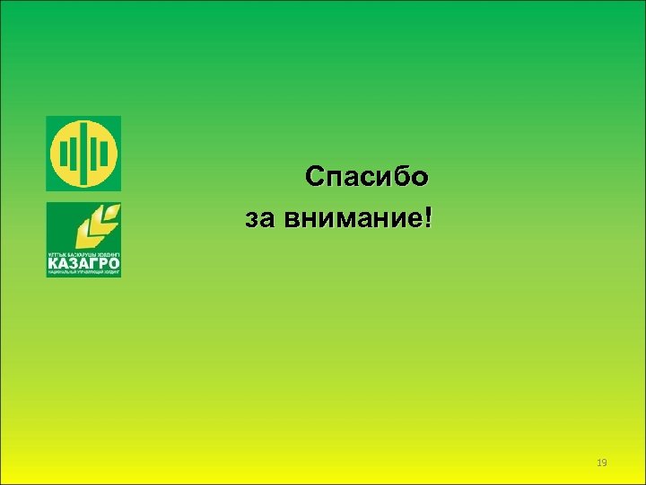 Спасибо за внимание! 19 
