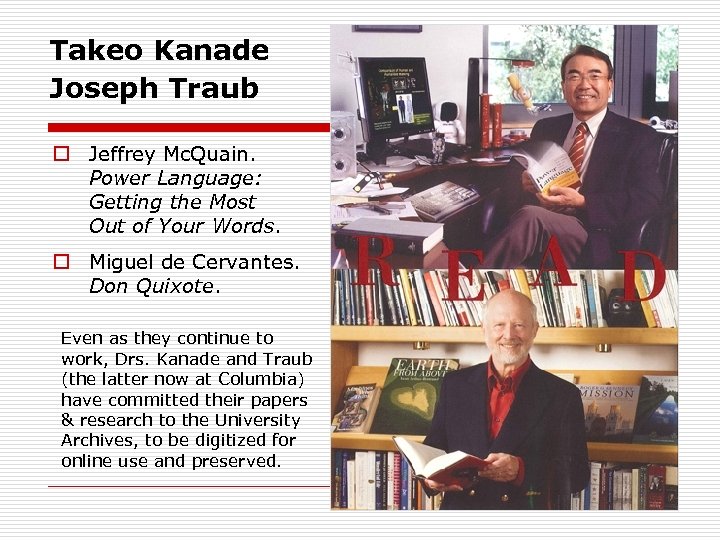 Takeo Kanade Joseph Traub o Jeffrey Mc. Quain. Power Language: Getting the Most Out