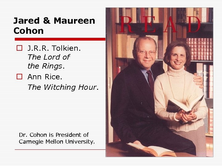 Jared & Maureen Cohon o J. R. R. Tolkien. The Lord of the Rings.