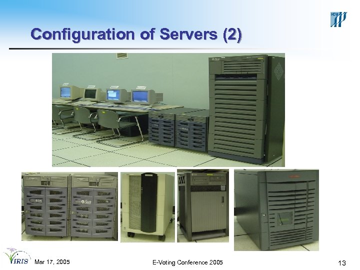 Configuration of Servers (2) Mar 17, 2005 E-Voting Conference 2005 13 