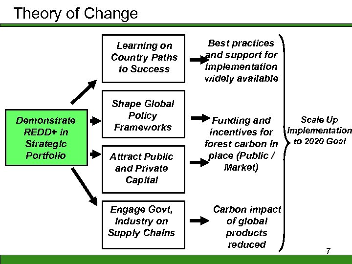 Theory of Change Learning on Country Paths to Success Demonstrate REDD+ in Strategic Portfolio