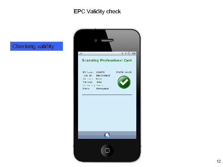 EPC Validity check Checking validity 12 