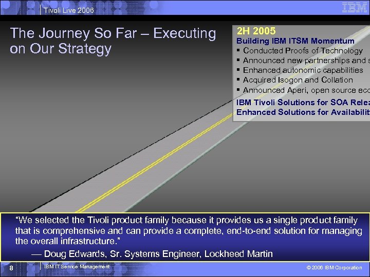 Tivoli Live 2006 The Journey So Far – Executing on Our Strategy 2 H