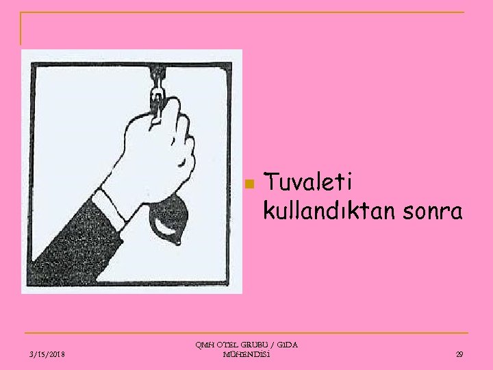 n 3/15/2018 Tuvaleti kullandıktan sonra QMH OTEL GRUBU / GIDA MÜHENDİSİ 29 