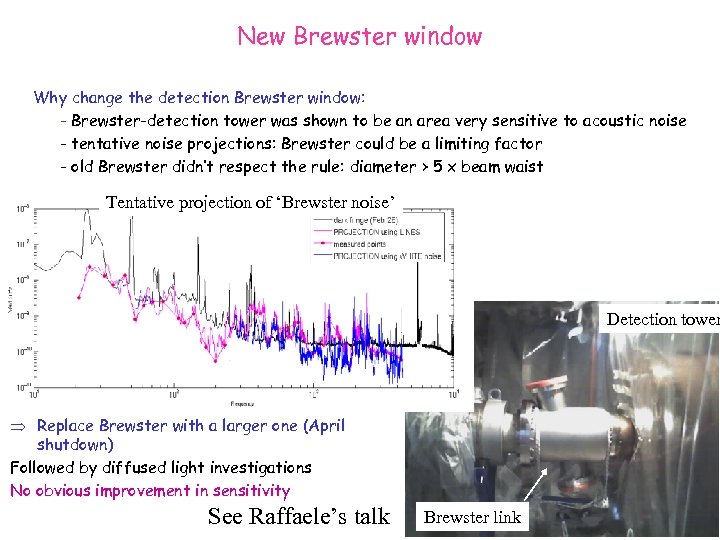 New Brewster window Why change the detection Brewster window: - Brewster-detection tower was shown