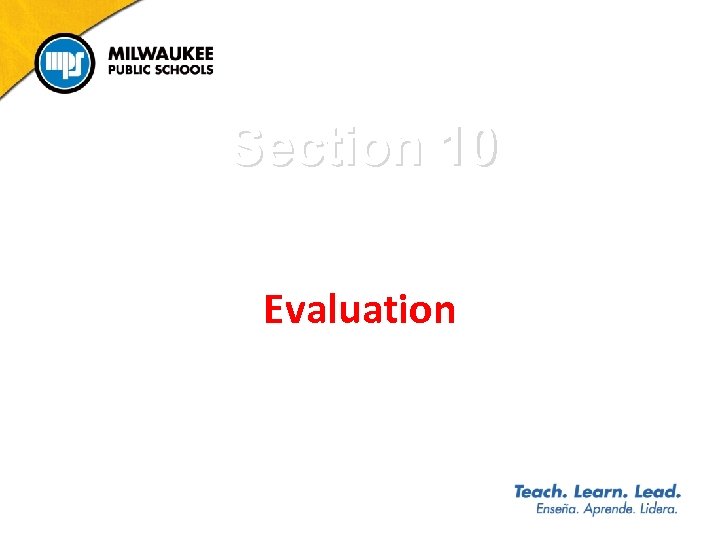 Section 10 Evaluation 