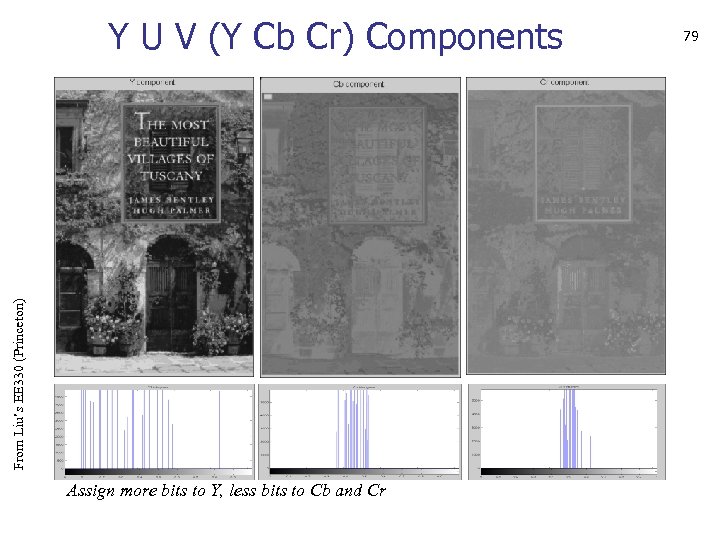 From Liu’s EE 330 (Princeton) Y U V (Y Cb Cr) Components Assign more