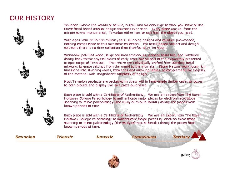 OUR HISTORY Terradon, where the worlds of nature, history and art converge to offer