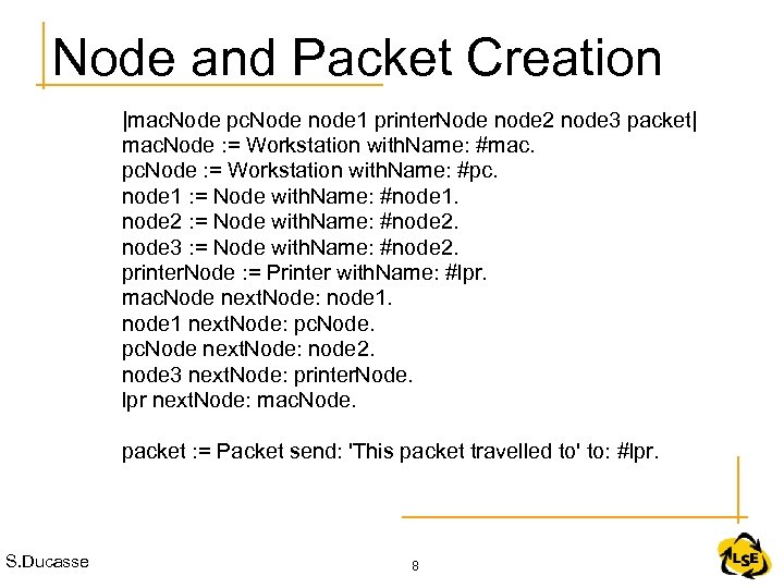 Node and Packet Creation |mac. Node pc. Node node 1 printer. Node node 2