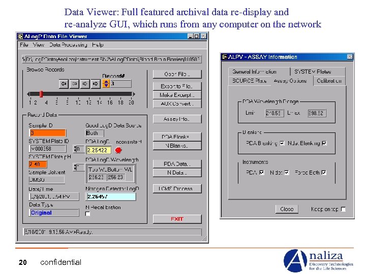 Data Viewer: Full featured archival data re-display and re-analyze GUI, which runs from any