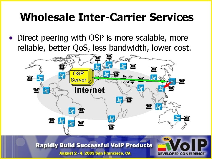 Wholesale Inter-Carrier Services • Direct peering with OSP is more scalable, more reliable, better