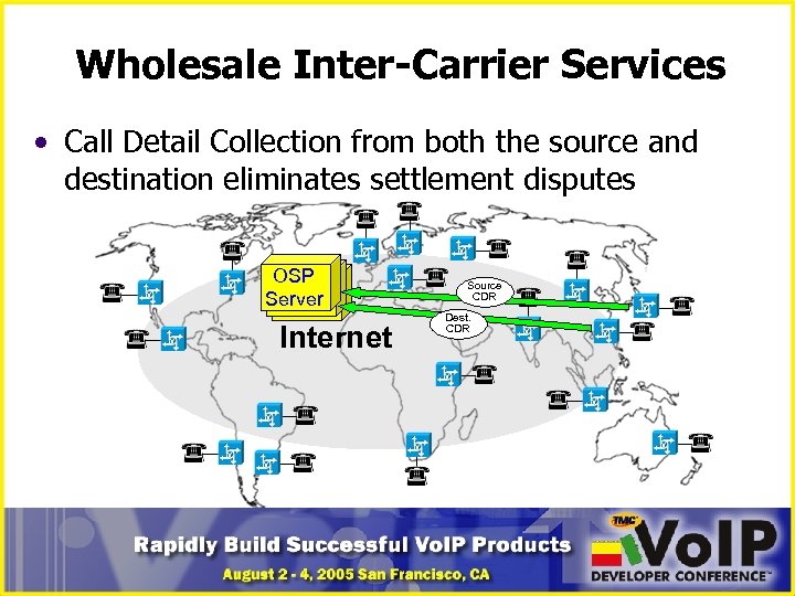 Wholesale Inter-Carrier Services • Call Detail Collection from both the source and destination eliminates