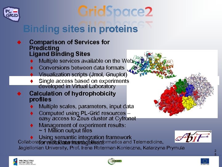 Binding sites in proteins u Comparison of Services for Predicting Ligand Binding Sites t