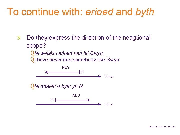 To continue with: erioed and byth s Do they express the direction of the