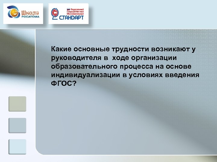 Какие основные трудности возникают у руководителя в ходе организации образовательного процесса на основе индивидуализации