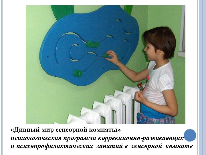  «Дивный мир сенсорной комнаты» психологическая программа коррекционно-развивающих и психопрофилактических занятий в сенсорной комнате