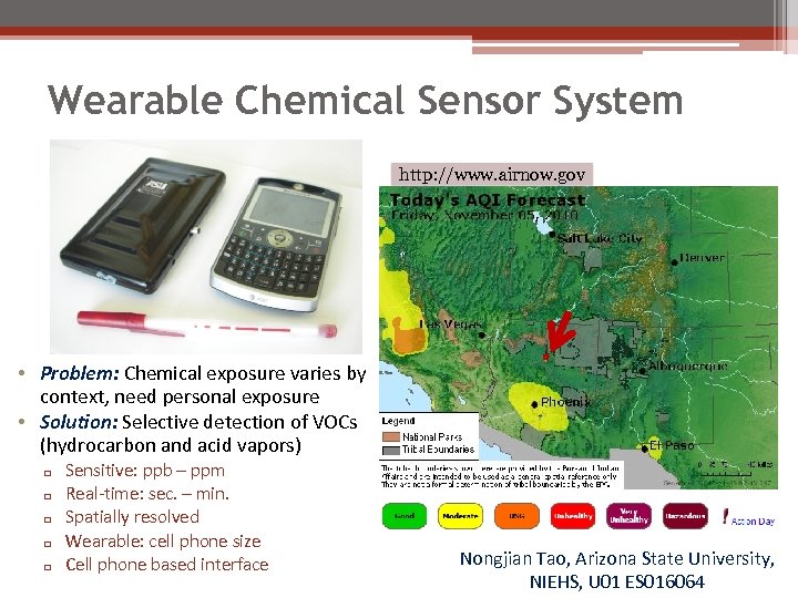 Wearable Chemical Sensor System http: //www. airnow. gov • Problem: Chemical exposure varies by