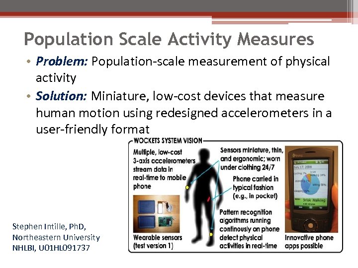 Population Scale Activity Measures • Problem: Population-scale measurement of physical activity • Solution: Miniature,