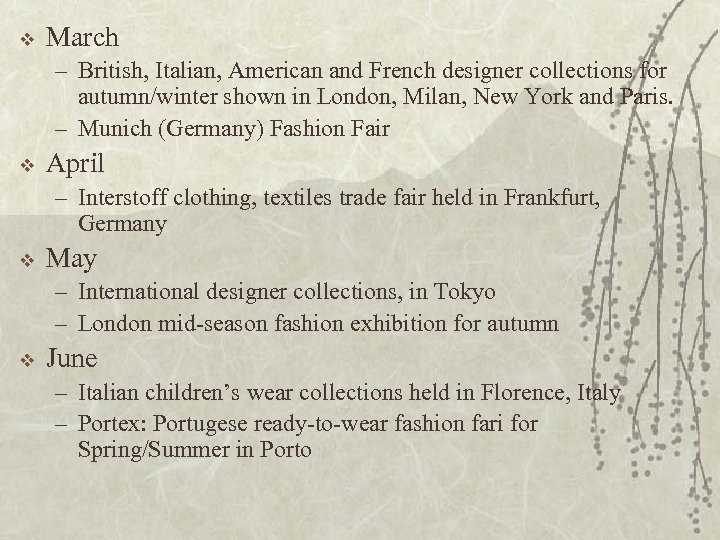 v March – British, Italian, American and French designer collections for autumn/winter shown in