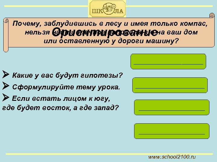 Почему, заблудившись в лесу и имея только компас, нельзя найти точное направление на ваш