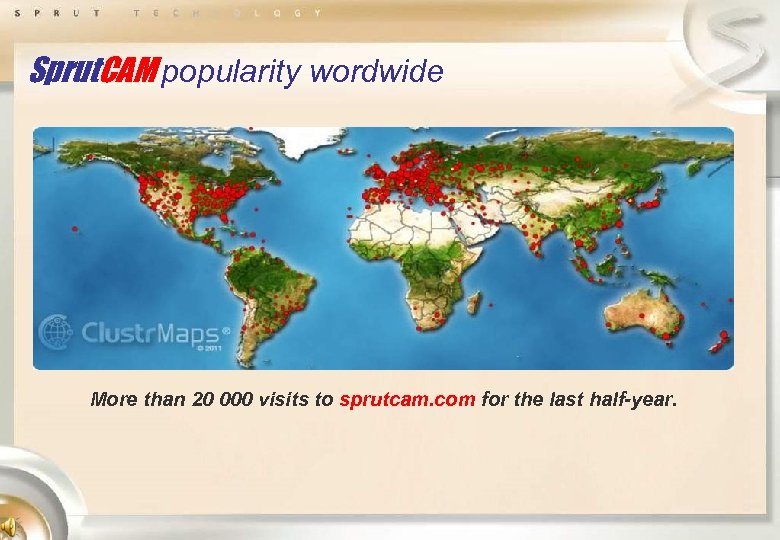 Sprut. CAM popularity wordwide More than 20 000 visits to sprutcam. com for the