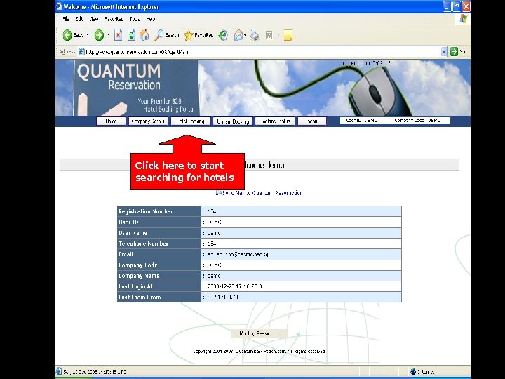 Click here to start searching for hotels 