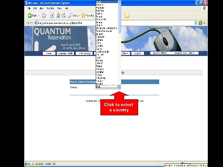 Click to select a country 