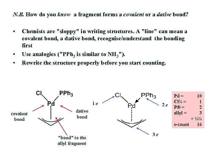 N. B. How do you know a fragment forms a covalent or a dative