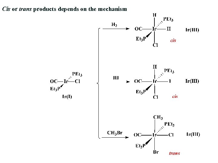 Cis or trans products depends on the mechanism 