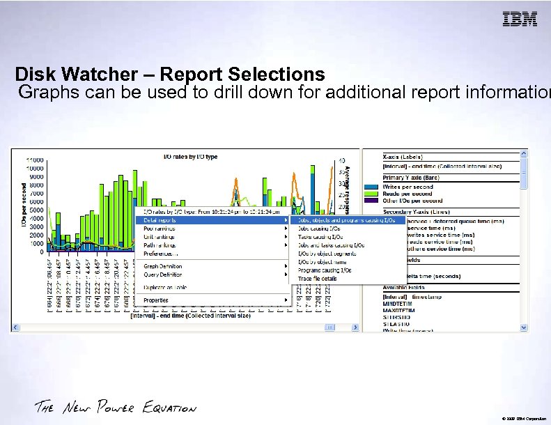 Disk Watcher – Report Selections Graphs can be used to drill down for additional