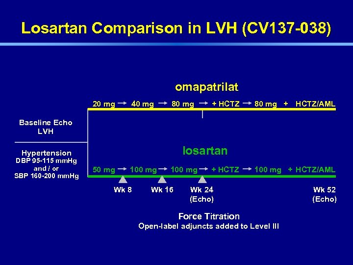 Losartan Comparison in LVH (CV 137 -038) omapatrilat 20 mg 40 mg 80 mg