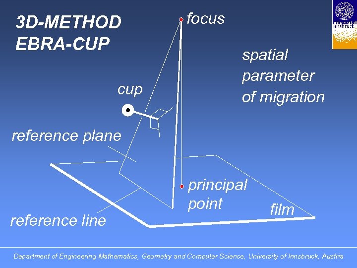 3 D-METHOD EBRA-CUP cup focus spatial parameter of migration reference plane reference line principal