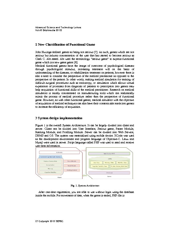 Advanced Science and Technology Letters Vol. 43 (Multimedia 2013) 2 New Classification of Functional