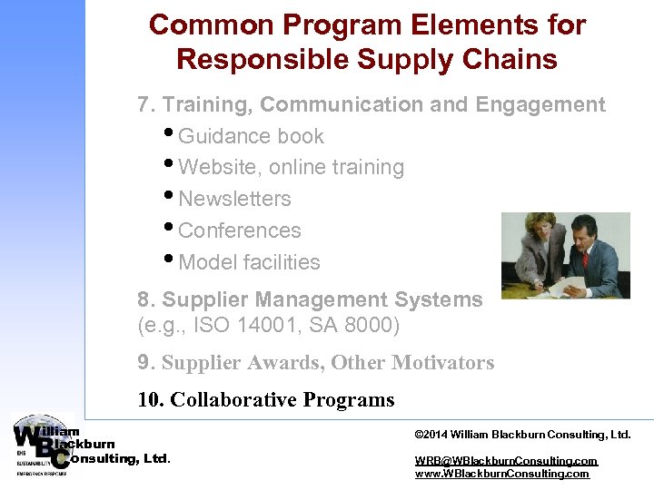 Common Program Elements for Responsible Supply Chains 7. Training, Communication and Engagement • Guidance
