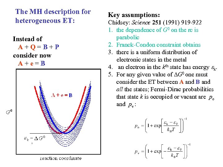 The MH description for heterogeneous ET: Instead of A+Q=B+P consider now A+e=B Key assumptions: