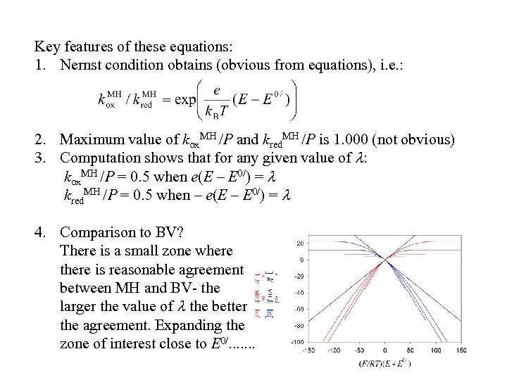 Key features of these equations: 1. Nernst condition obtains (obvious from equations), i. e.
