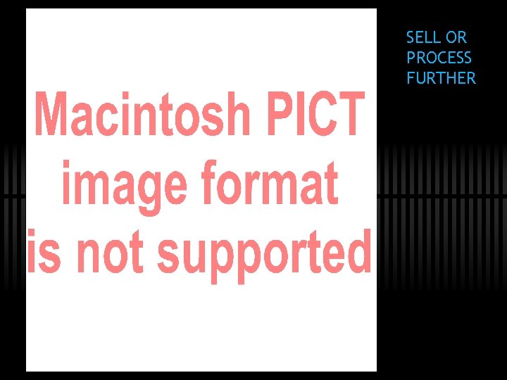 SELL OR PROCESS FURTHER 