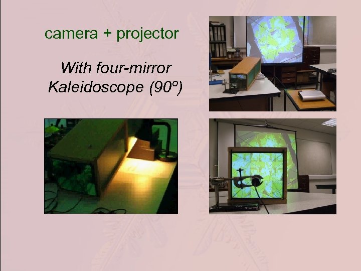 camera + projector With four-mirror Kaleidoscope (90º) 