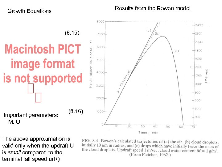 Results from the Bowen model Growth Equations (8. 15) Important parameters: M, U (8.