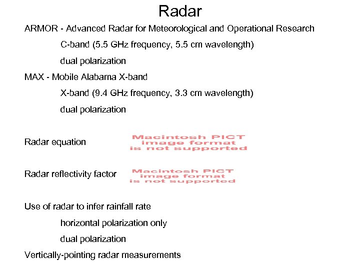 Radar ARMOR - Advanced Radar for Meteorological and Operational Research C-band (5. 5 GHz