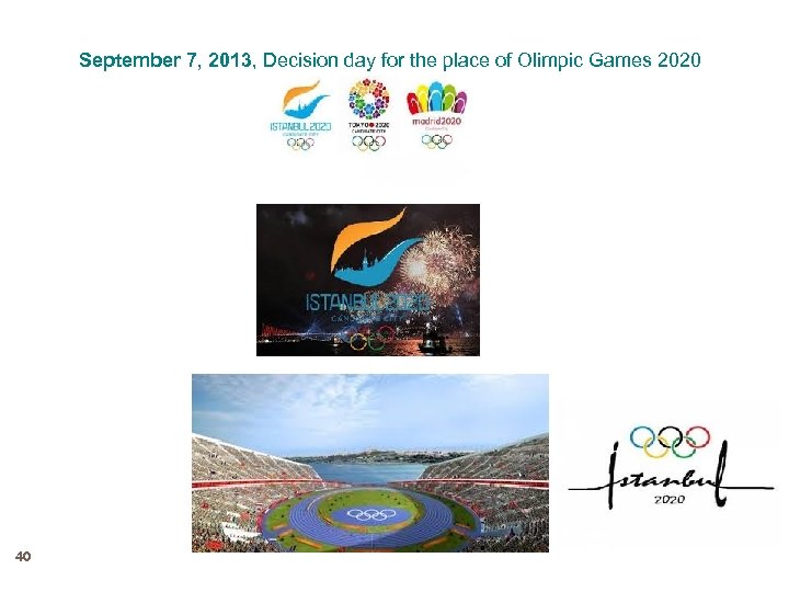 September 7, 2013, Decision day for the place of Olimpic Games 2020 40 