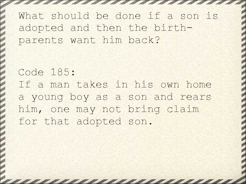 What should be done if a son is adopted and then the birthparents want