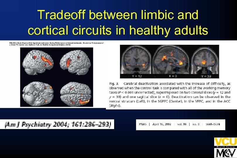 Tradeoff between limbic and cortical circuits in healthy adults 