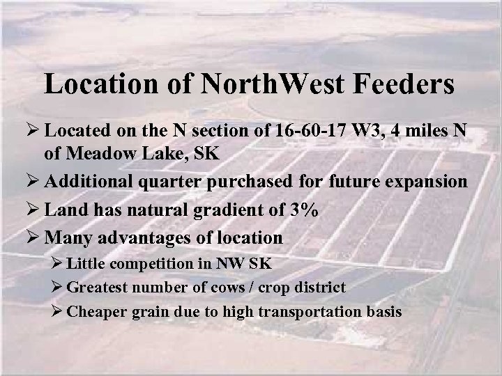 Location of North. West Feeders Ø Located on the N section of 16 -60